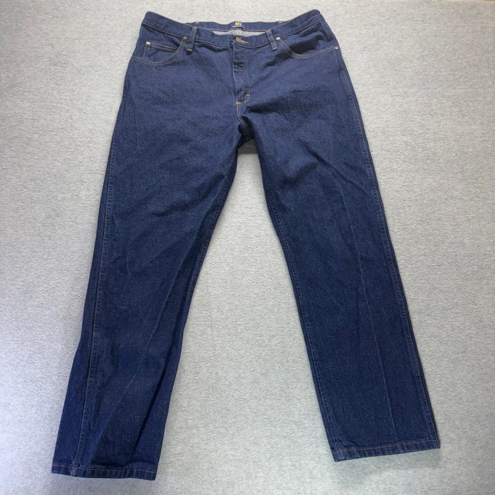 Wrangler 47MWZ Regular Fit Cowboy Cut Jeans Mens 38x32 Dark Wash Indigo Denim